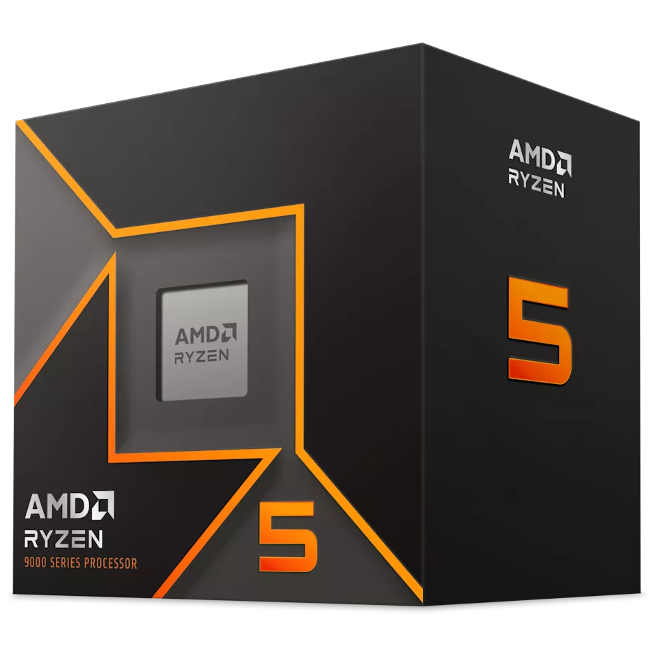 A large main feature product image of AMD Ryzen 5 9500F 6 Core 12 Thread up to 5GHz AM5 - With Wraith Stealth Cooler