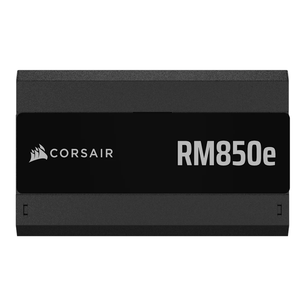 A large main feature product image of EX-DEMO Corsair RM850e - 850W Gold ATX 3.1 Modular PSU