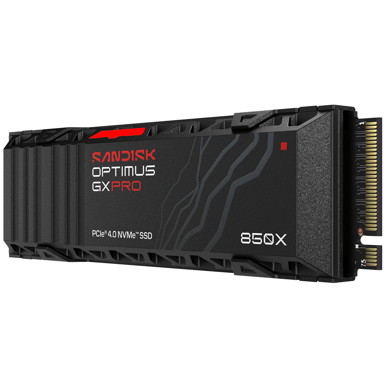 A large main feature product image of SanDisk Optimus GX PRO 850X w/ Heatsink PCIe Gen4 NVMe M.2 SSD - 1TB