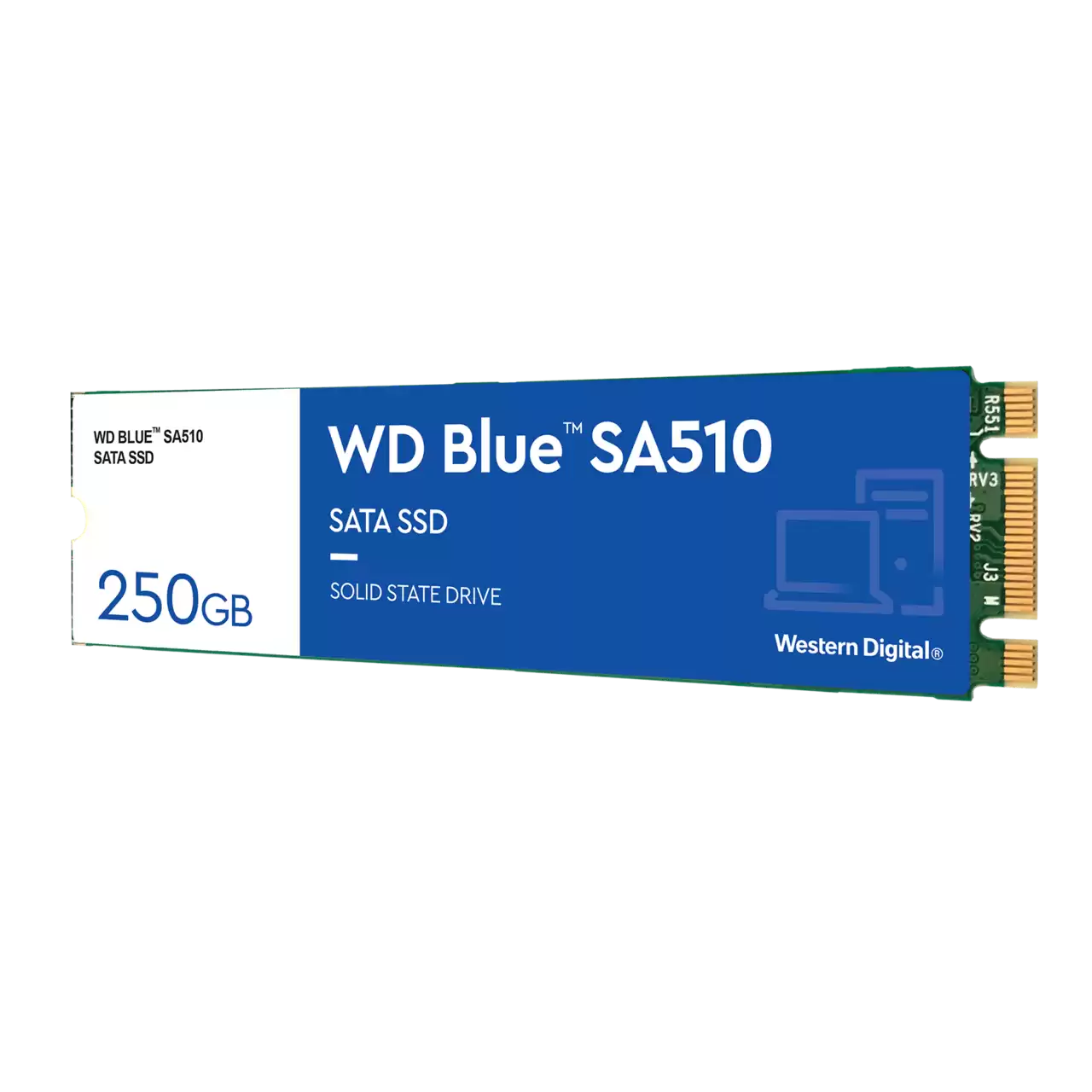 A large main feature product image of EX-DEMO WD Blue SA510 SATA III M.2 SSD - 250GB