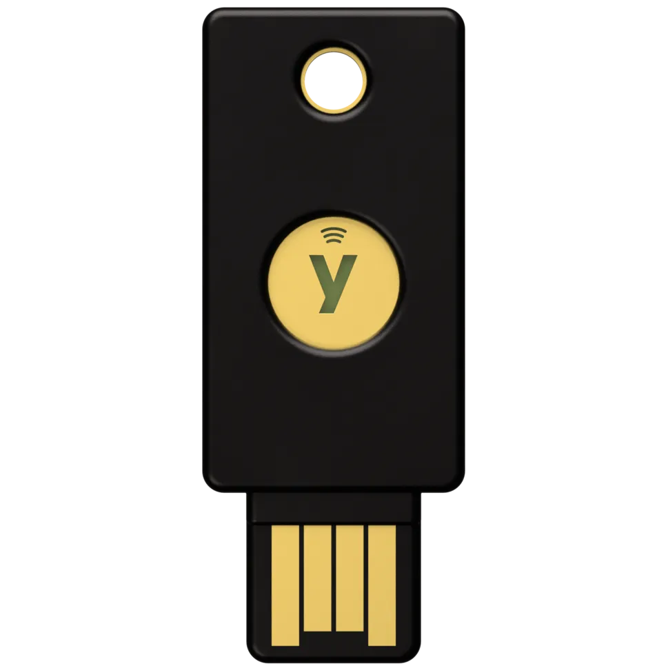 A large main feature product image of Yubico YubiKey 5 USB-A NFC FIPS Security Key