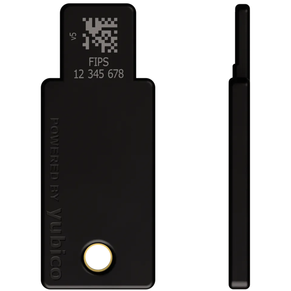 A large main feature product image of Yubico YubiKey 5 USB-A NFC FIPS Security Key