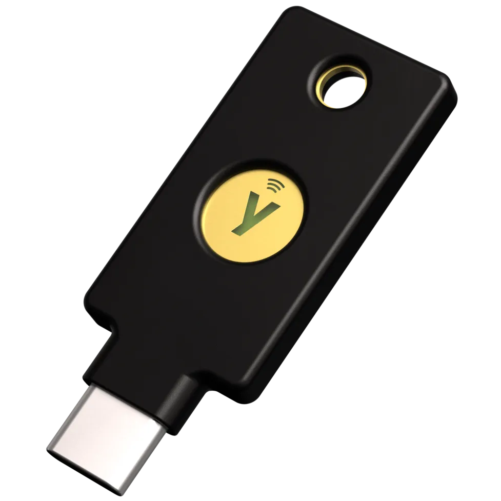 A large main feature product image of Yubico YubiKey 5 USB-C & NFC MFA Security Key