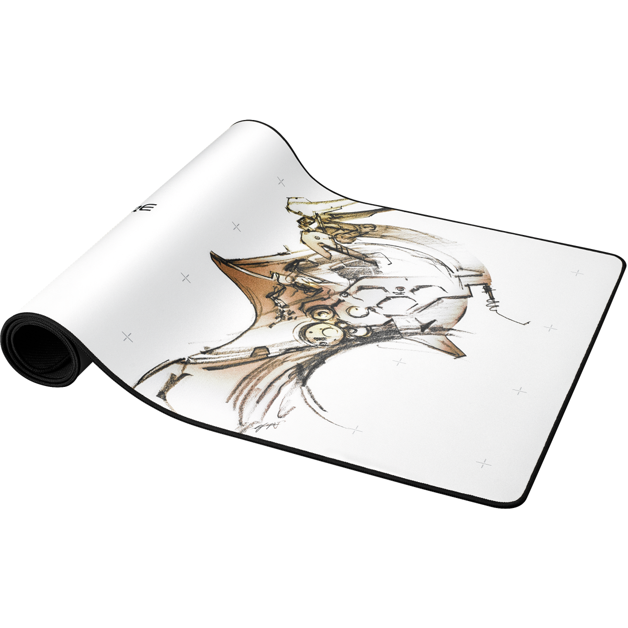 A large main feature product image of ASUS ROG Scabbard II XXL Mousepad - Kojima Productions