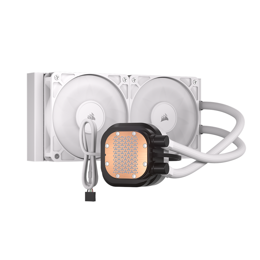 A large main feature product image of EX-DEMO Corsair NAUTILUS 240 RS LCD - 240mm AIO Liquid CPU Cooler (White)