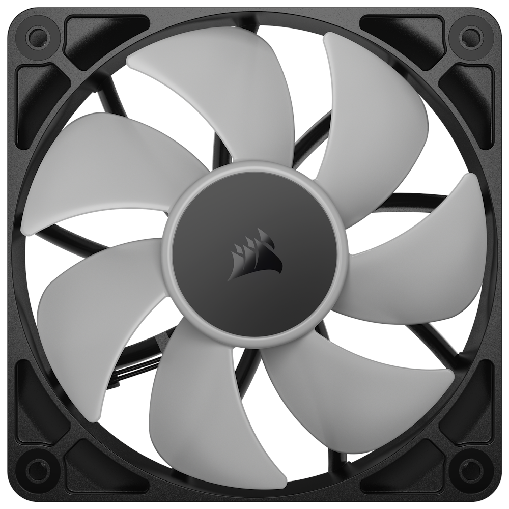A large main feature product image of EX-DEMO Corsair RS120 ARGB - 120mm PWM Fan 3-Pack (Black)