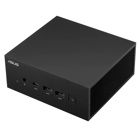 A large main feature product image of EX-DEMO ASUS PN64 i5 12500H Barebones Mini PC
