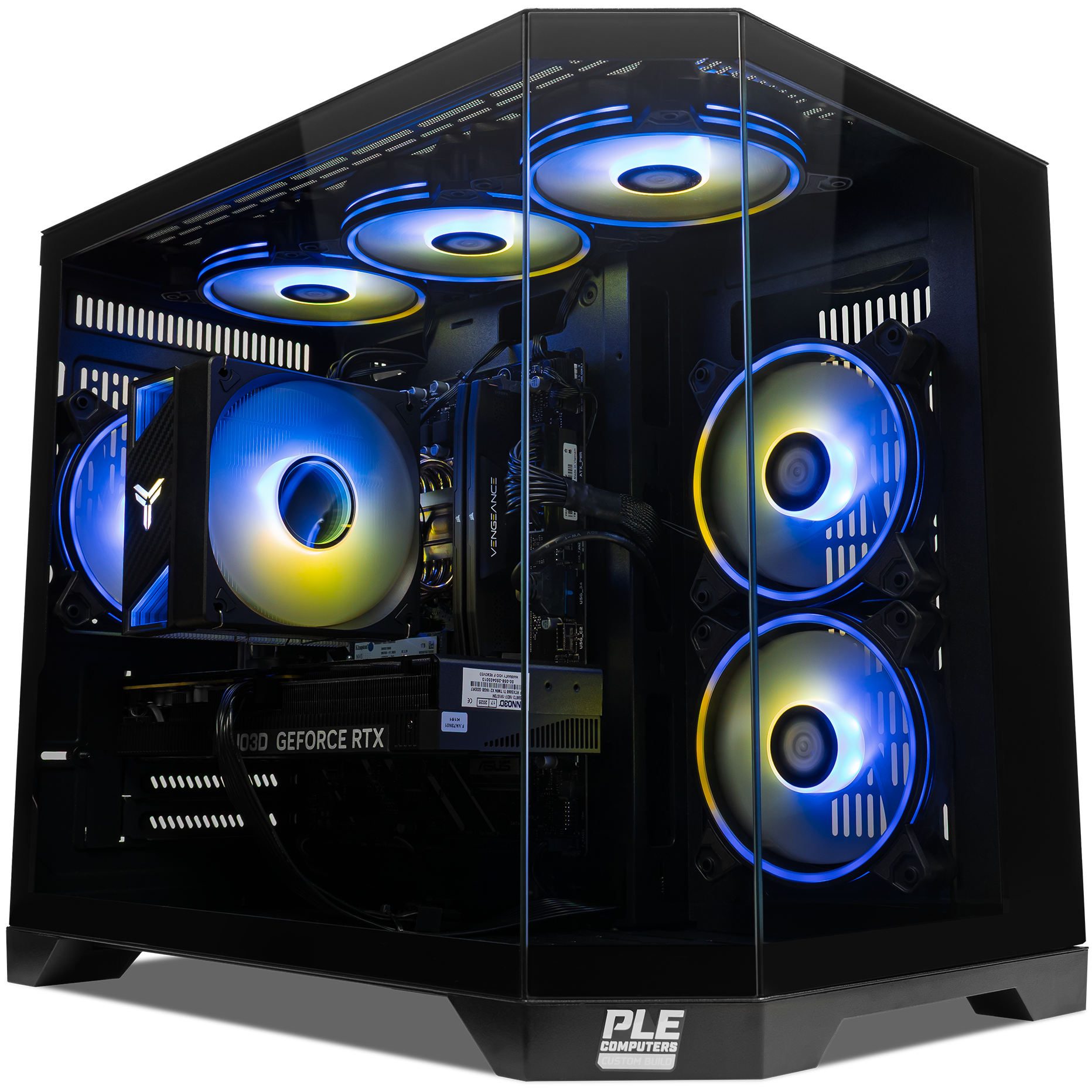 A large main feature product image of PLE Tidal 5060 Ti Prebuilt Ready To Go Gaming PC