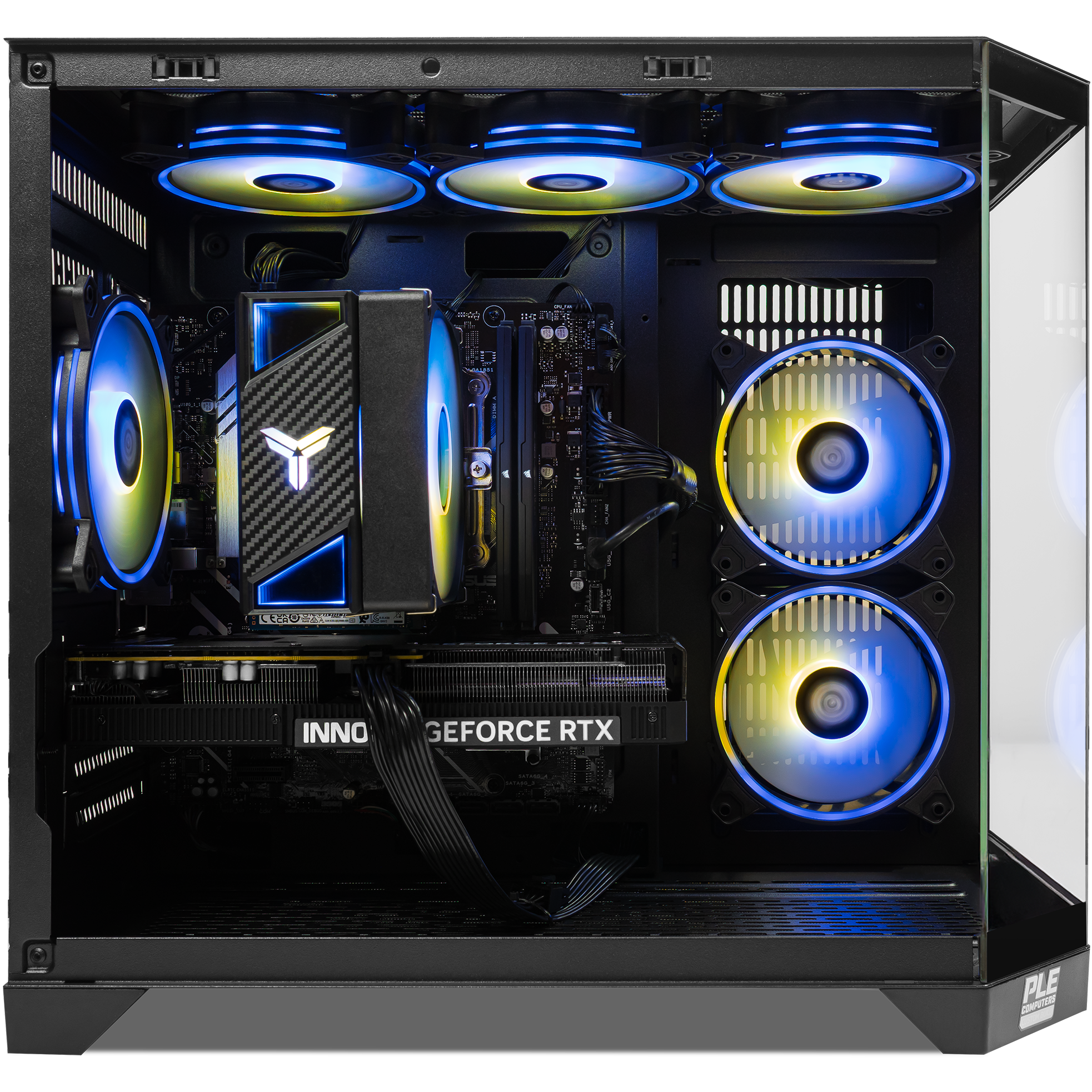 A large main feature product image of PLE Tidal 5060 Ti Prebuilt Ready To Go Gaming PC