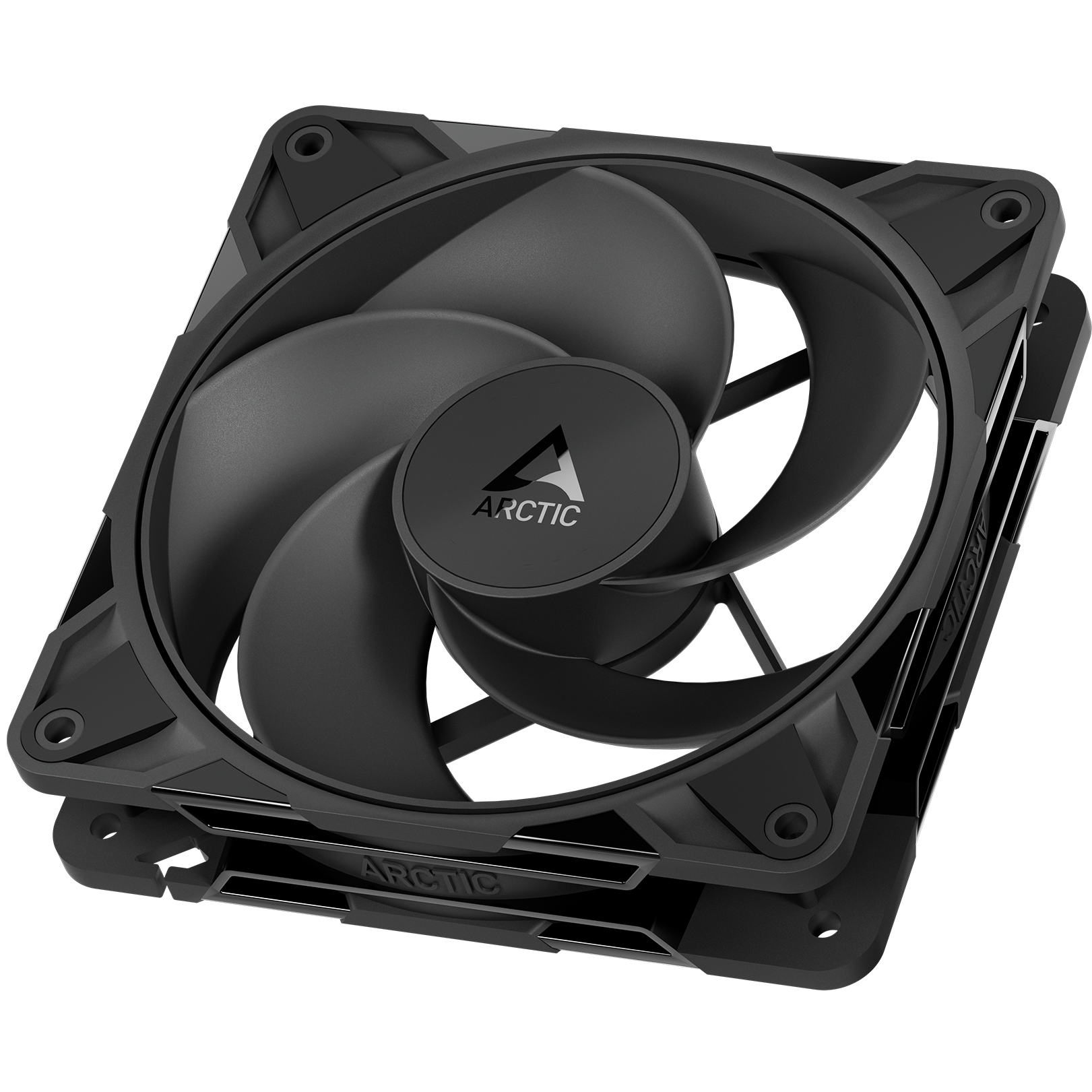 A large main feature product image of ARCTIC P12 Pro Reverse 120mm Performance PWM Fan 3-Pack (Black)