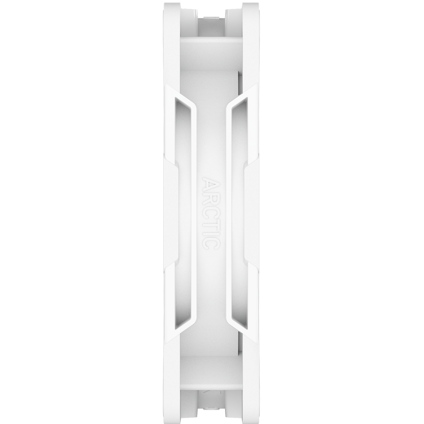 A large main feature product image of ARCTIC P12 Pro Reverse ARGB 120mm Performance PWM Fan (White)