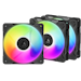 A product image of ARCTIC P12 Pro Reverse ARGB 120mm Performance PWM Fan 3-Pack (Black)