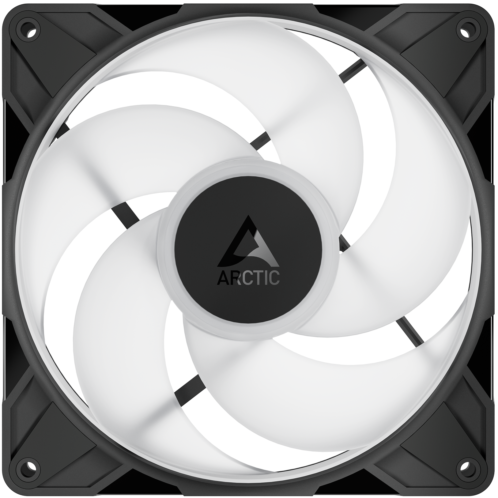 A large main feature product image of ARCTIC P14 Pro Reverse ARGB 140mm Performance PWM Fan (Black)
