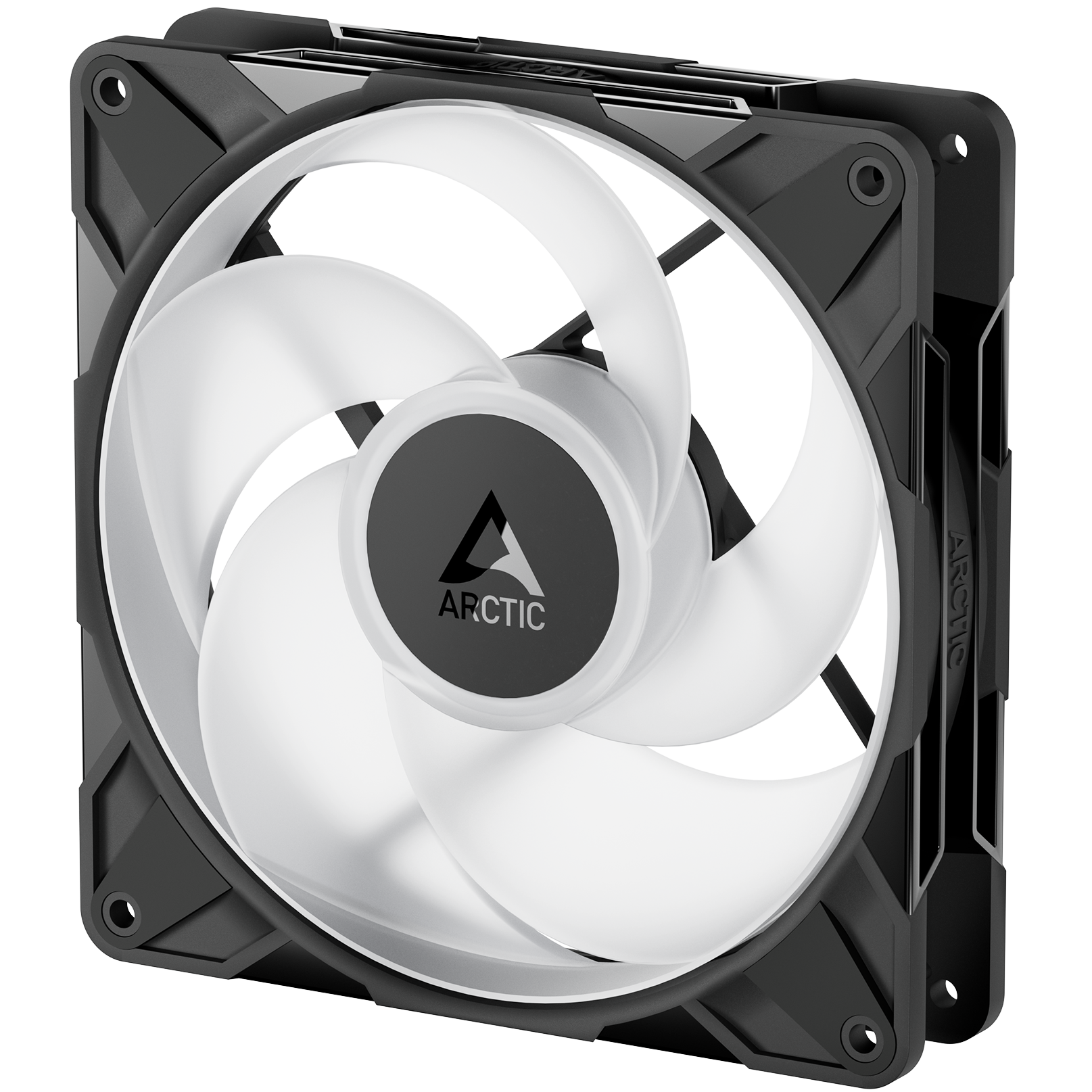 A large main feature product image of ARCTIC P14 Pro Reverse ARGB 140mm Performance PWM Fan 3-Pack (Black)