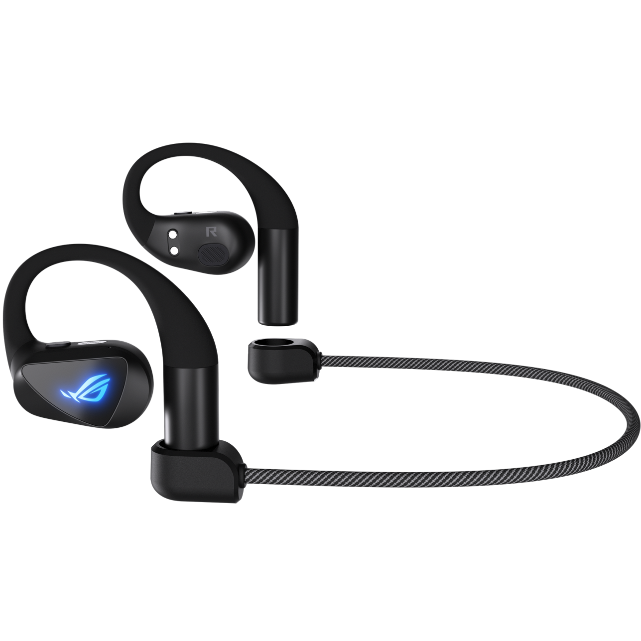 A large main feature product image of ASUS ROG Cetra Open Wireless In-Ear Gaming Earphones
