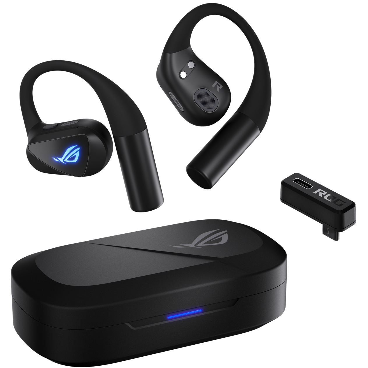 A large main feature product image of ASUS ROG Cetra Open Wireless In-Ear Gaming Earphones