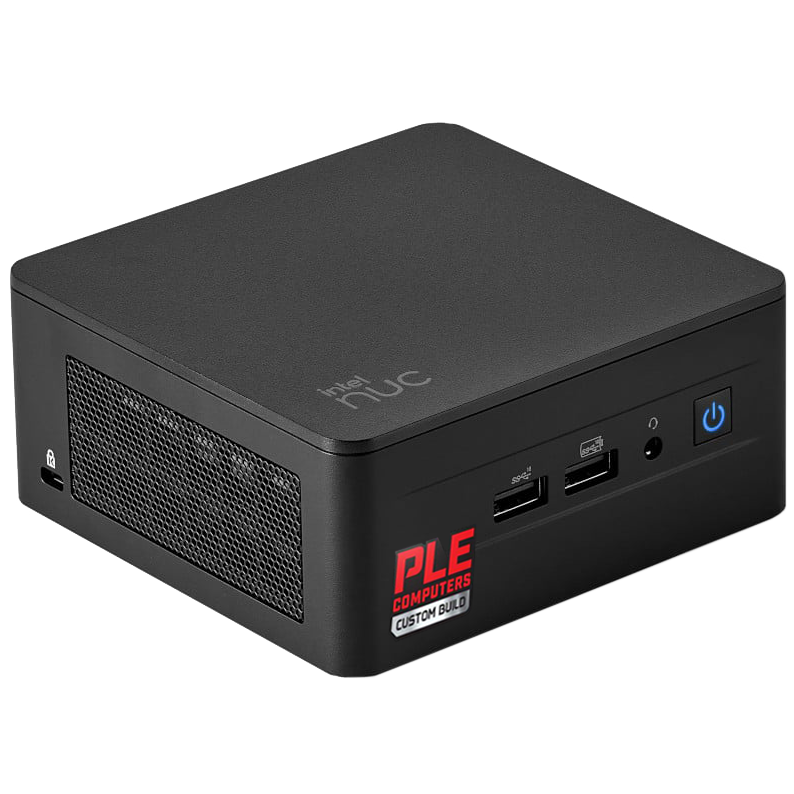 A large main feature product image of EX-DEMO PLE Mini PC Intel i3 Home 8GB/500GB Prebuilt Ready To Go