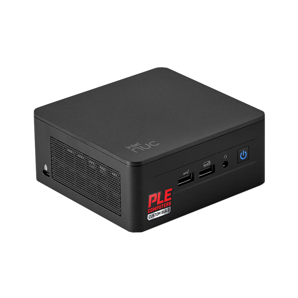 A large main feature product image of EX-DEMO PLE Mini PC Intel i3 Home 8GB/500GB Prebuilt Ready To Go