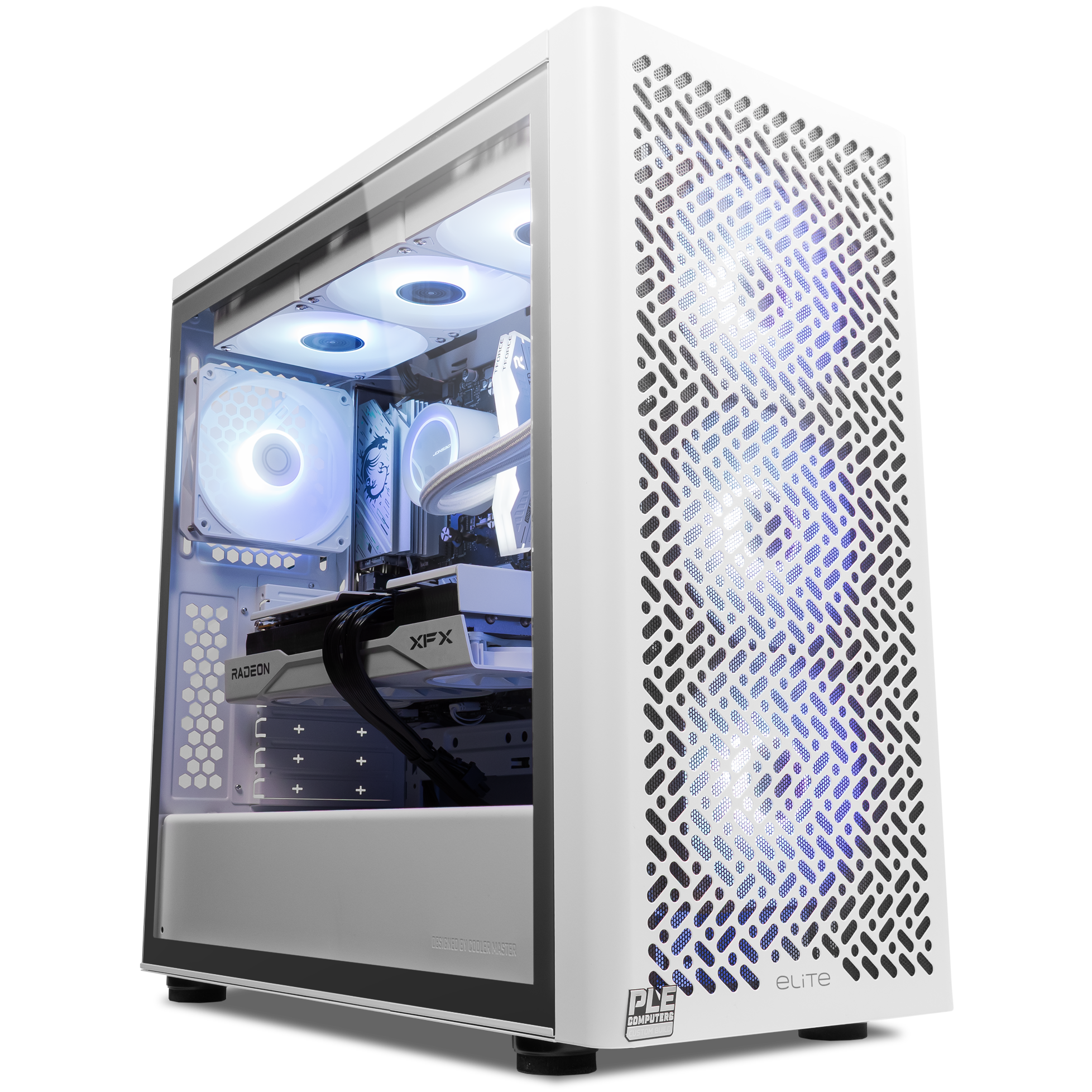A large main feature product image of EX-DEMO PLE Glacier RX 9070 Prebuilt Ready To Go Gaming PC