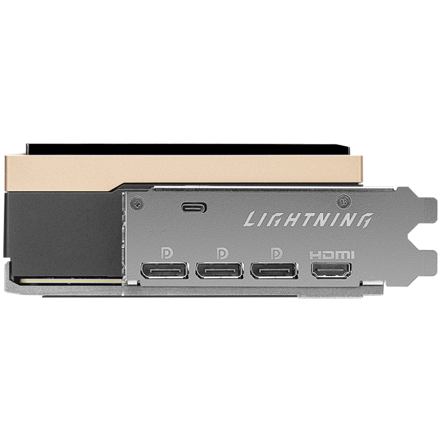 A large main feature product image of MSI GeForce RTX 5090 Lightning Z 32GB GDDR7