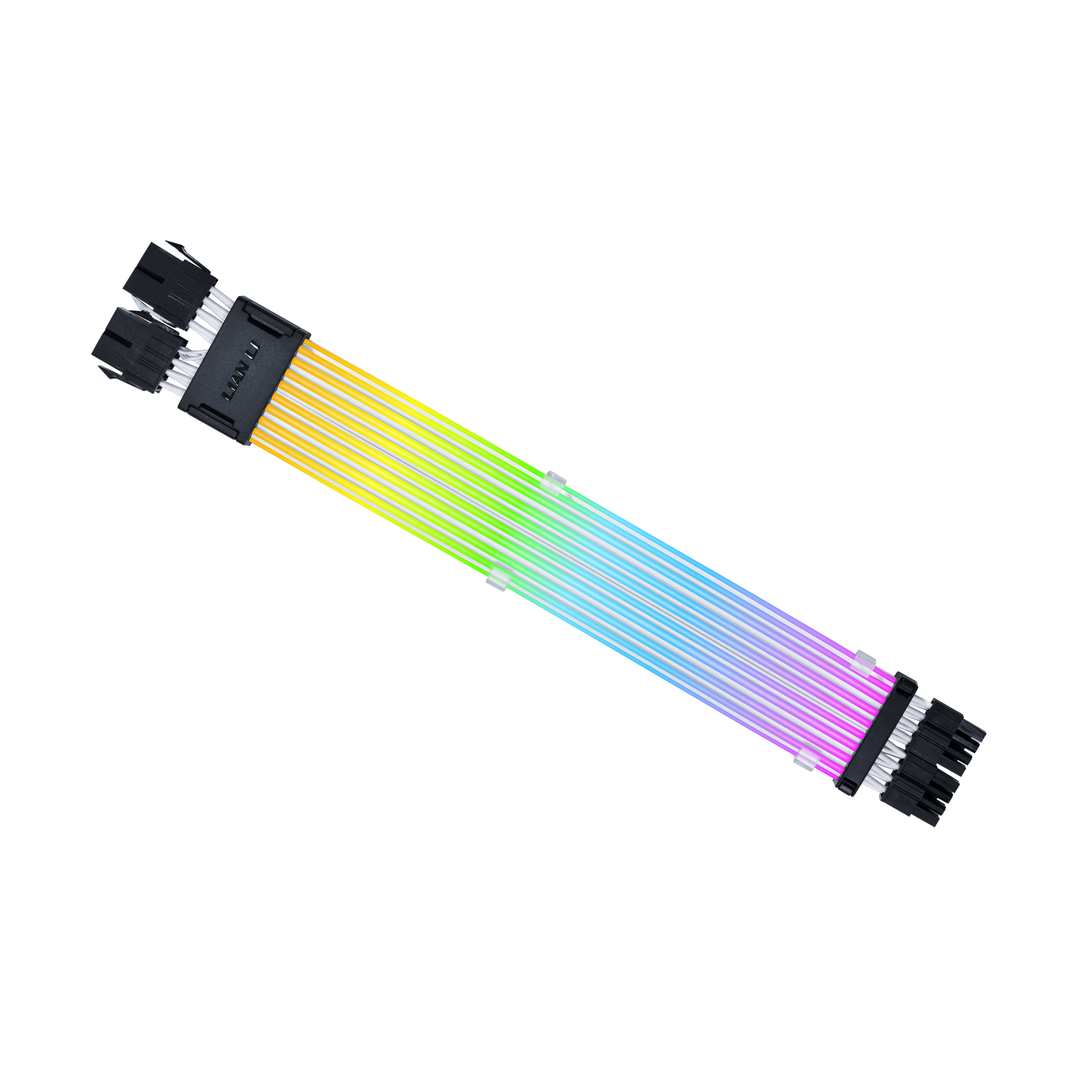 A large main feature product image of EX-DEMO Lian Li Strimer Wireless CPU 2x8-Pin EPS ARGB LED Extension Cable