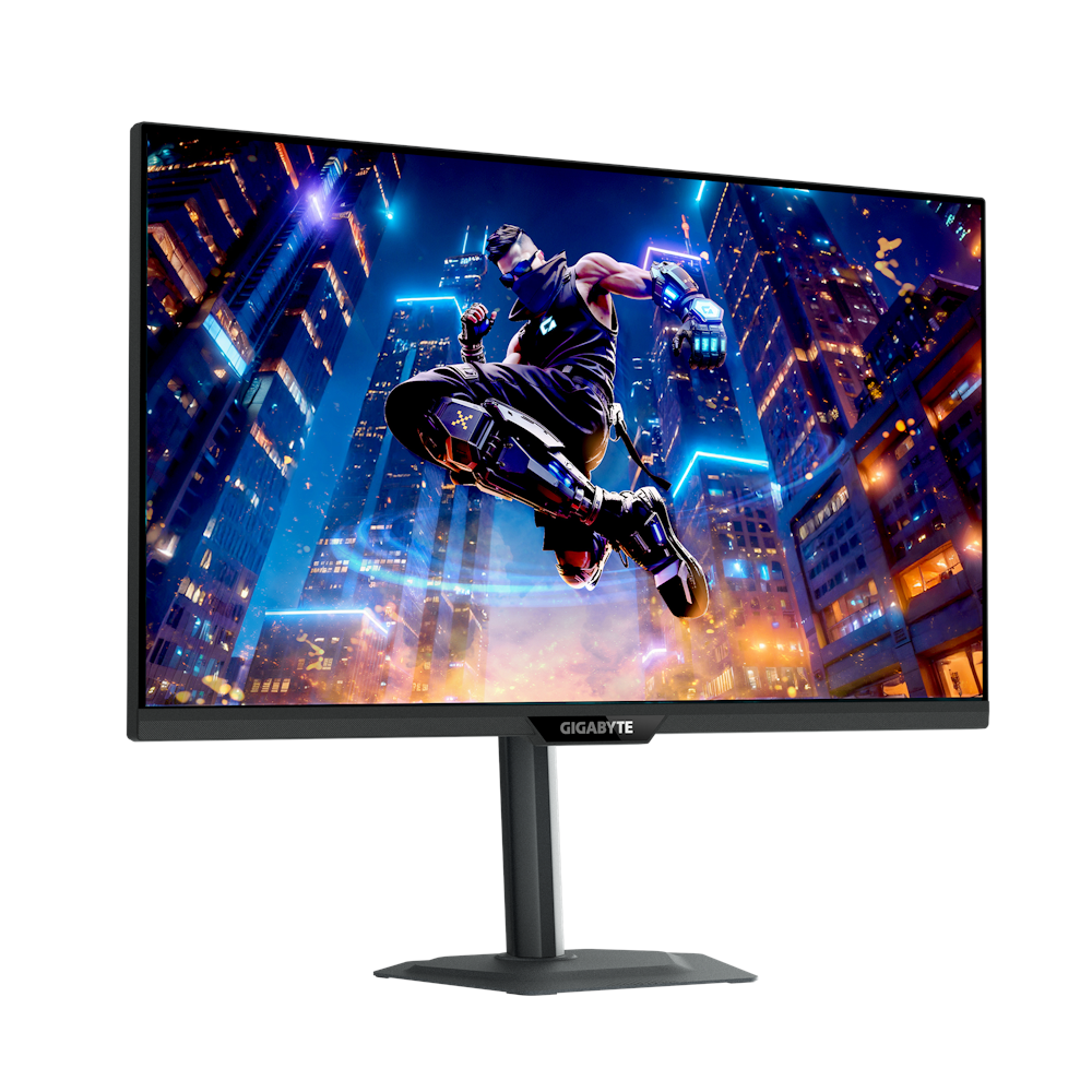 A large main feature product image of EX-DEMO Gigabyte M27UP - 27" 4K 2160p 160Hz / 24" 1080p 320Hz Dual-Mode IPS Gaming Monitor