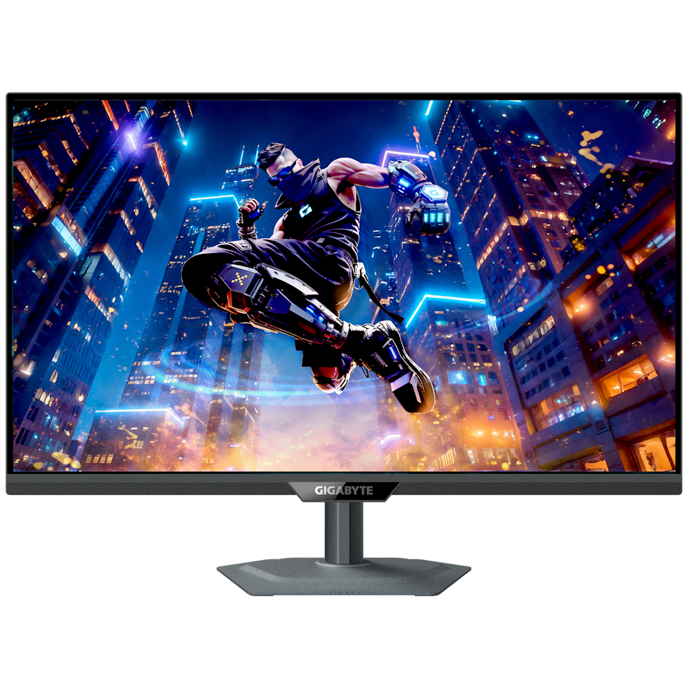 A large main feature product image of EX-DEMO Gigabyte M27UP - 27" 4K 2160p 160Hz / 24" 1080p 320Hz Dual-Mode IPS Gaming Monitor