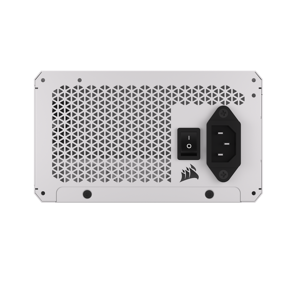 A large main feature product image of EX-DEMO Corsair RM1000x SHIFT - Side Cable 1000W Gold ATX Modular PSU (White)