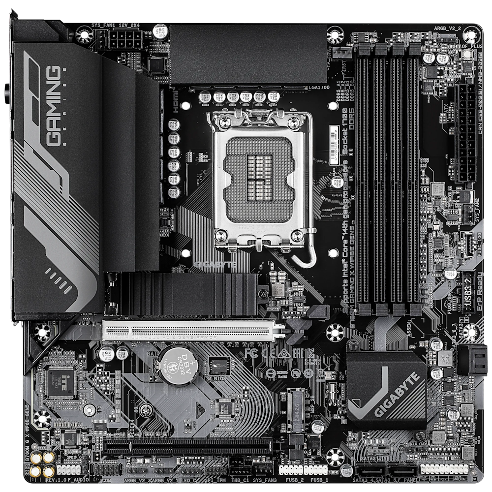 A large main feature product image of EX-DEMO Gigabyte B760M Gaming X WiFi6E GEN5 LGA1700 mATX Desktop Motherboard