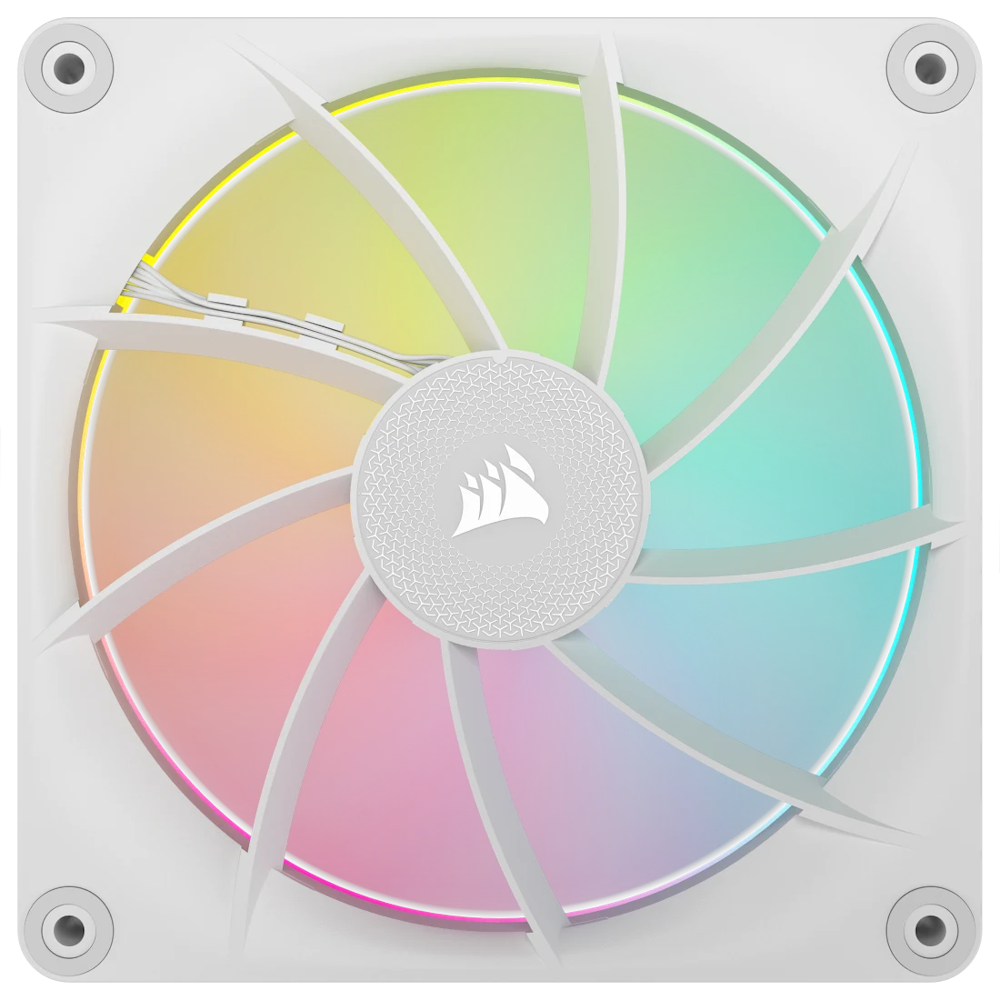 A large main feature product image of EX-DEMO Corsair iCUE LINK LX140 RGB - 140mm PWM Modular Fan (White)