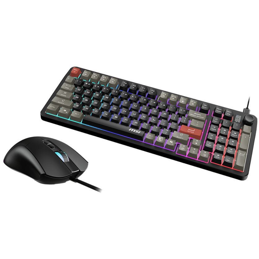 A large main feature product image of MSI Forge GK110 Keyboad & Mouse Combo