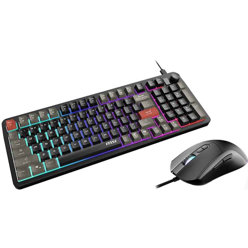 A large main feature product image of MSI Forge GK110 Keyboad & Mouse Combo