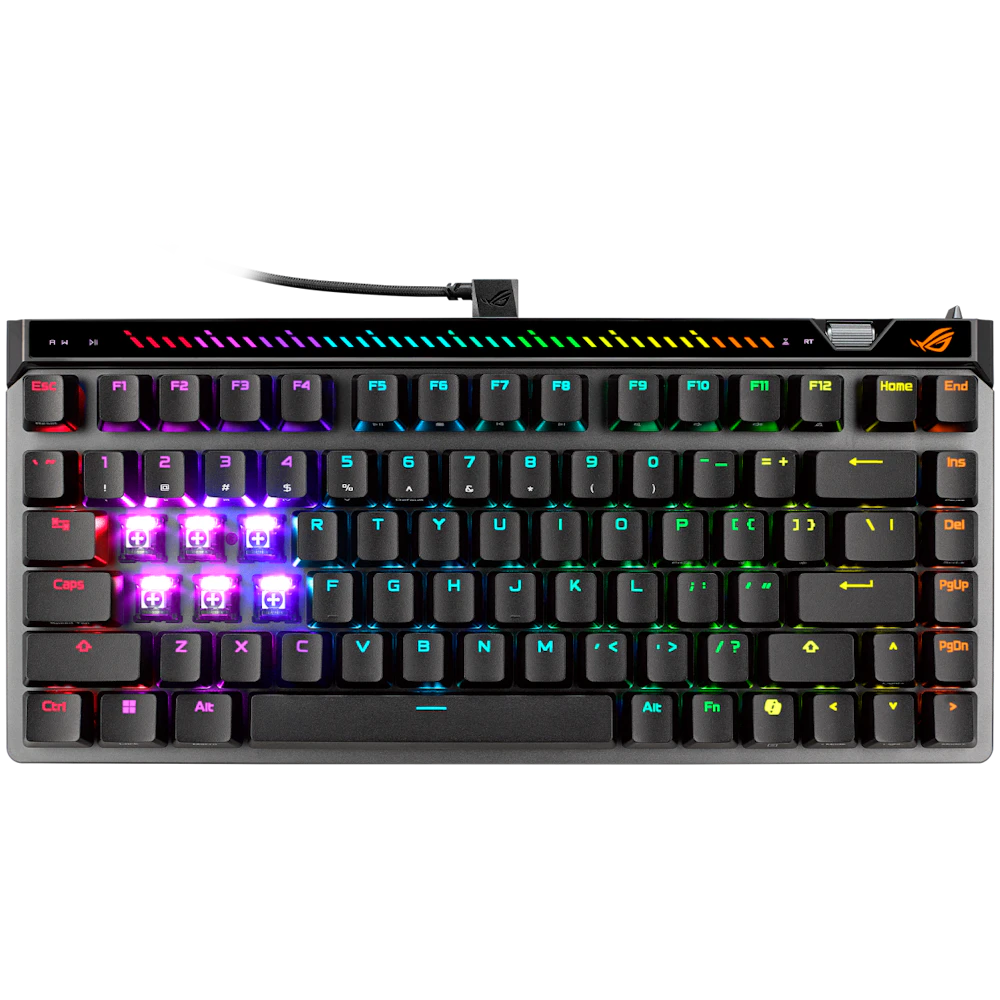 A large main feature product image of ASUS ROG Falchion ACE 75 HE Mechanical Gaming Keyboard - ROG HFX Magnetic Switch (Black)