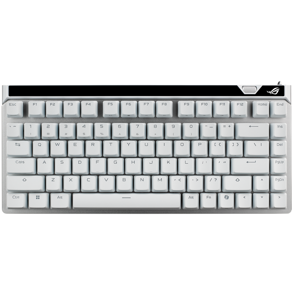 A large main feature product image of ASUS ROG Falchion ACE 75 HE Mechanical Gaming Keyboard - ROG HFX Magnetic Switch (White)