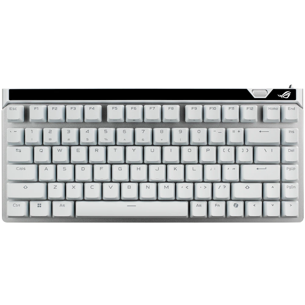 A large main feature product image of ASUS ROG Falchion ACE 75 HE Mechanical Gaming Keyboard - ROG HFX Magnetic Switch (White)