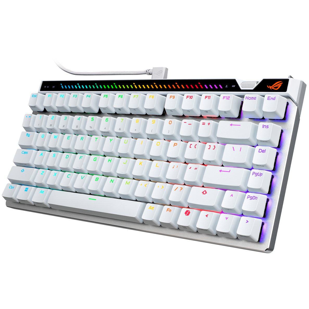 A large main feature product image of ASUS ROG Falchion ACE 75 HE Mechanical Gaming Keyboard - ROG HFX Magnetic Switch (White)