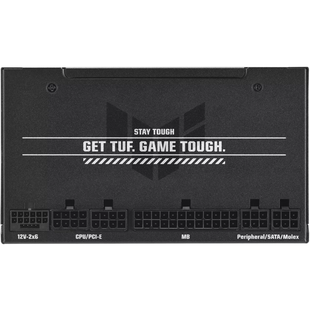 A large main feature product image of ASUS TUF GAMING 750W Gold EVO ATX Modular PSU