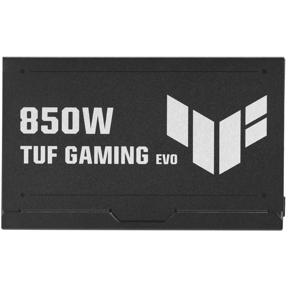 A large main feature product image of ASUS TUF GAMING 850W Gold EVO ATX Modular PSU