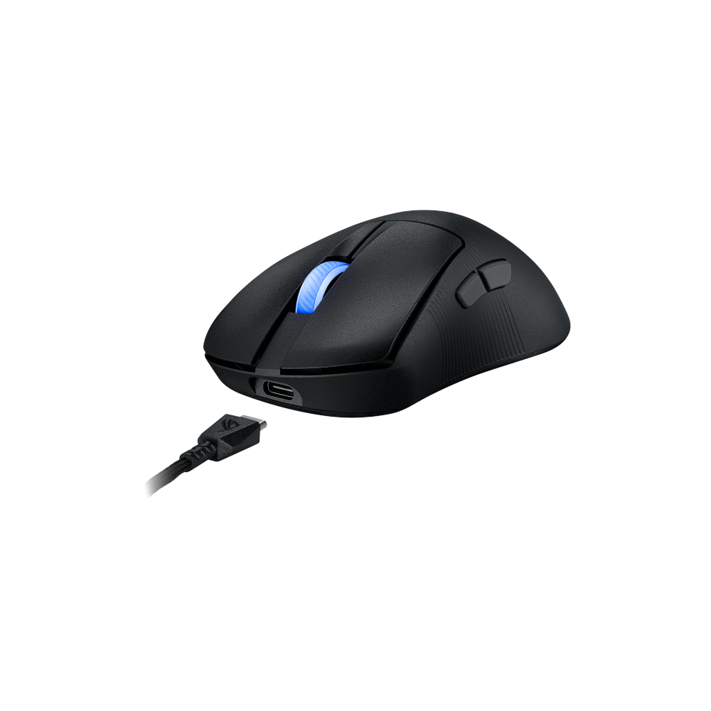 A large main feature product image of EX-DEMO ASUS ROG Keris II Wireless Ace Gaming Mouse - Black