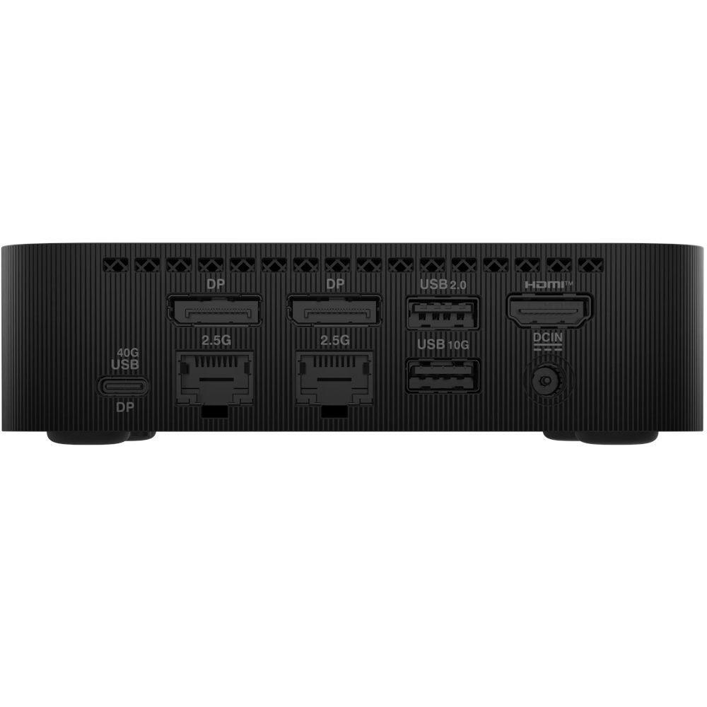 A large main feature product image of EX-DEMO ASUS PN54 Ryzen AI 7 350 Barebones Mini PC