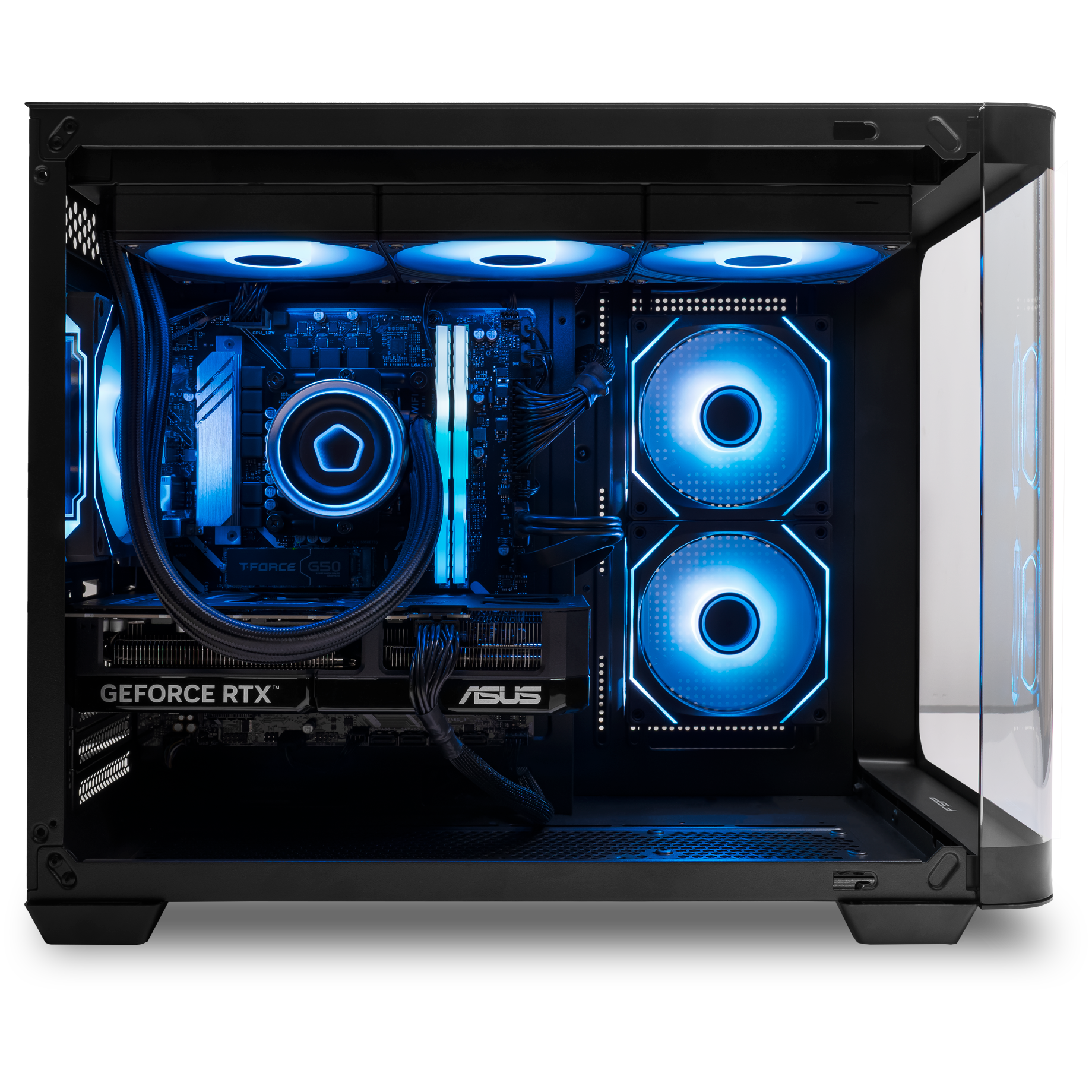 A large main feature product image of EX-DEMO PLE Astral RTX 5070 Prebuilt Ready To Go Gaming PC