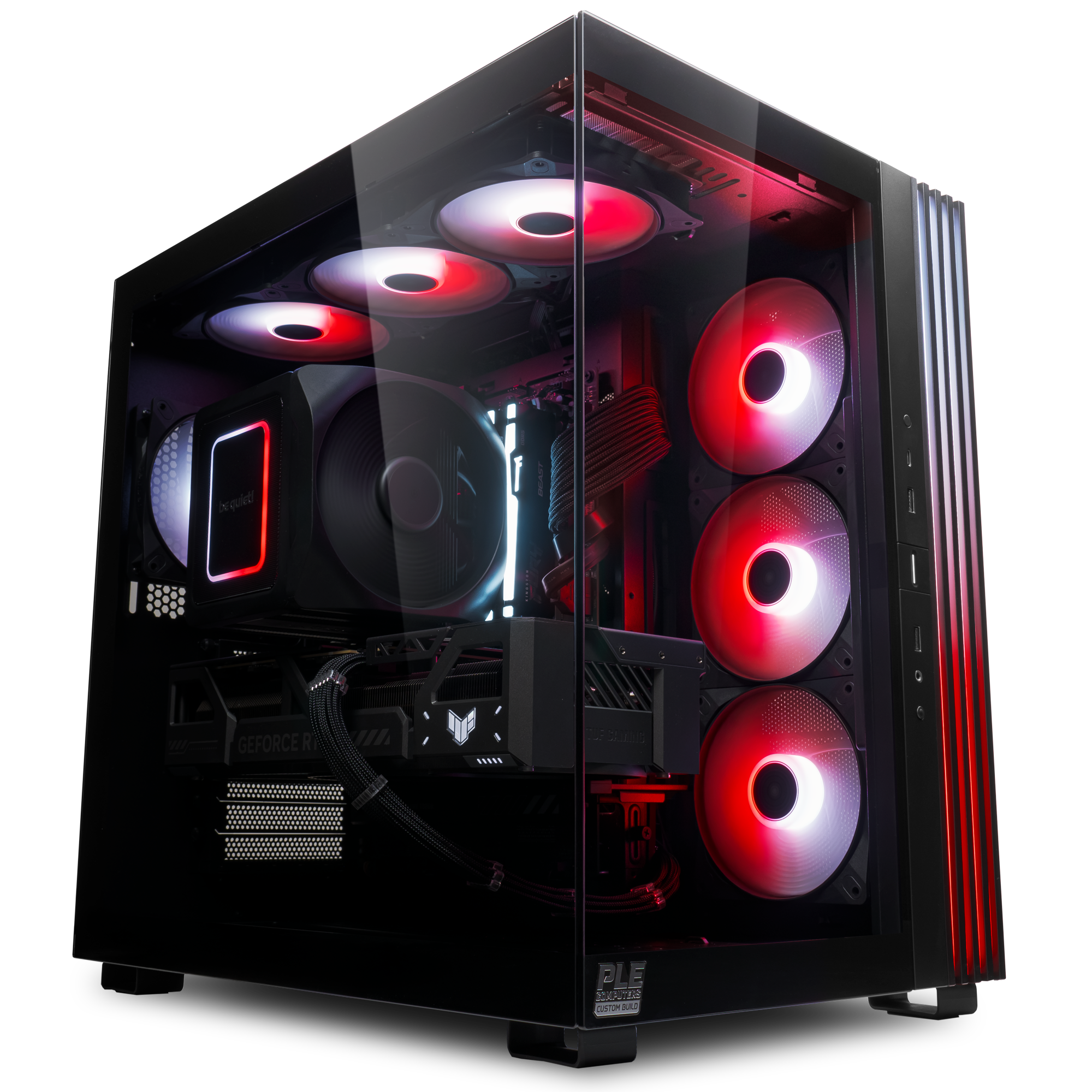 A large main feature product image of EX-DEMO PLE Vanguard RTX 5080 Prebuilt Ready To Go Gaming PC