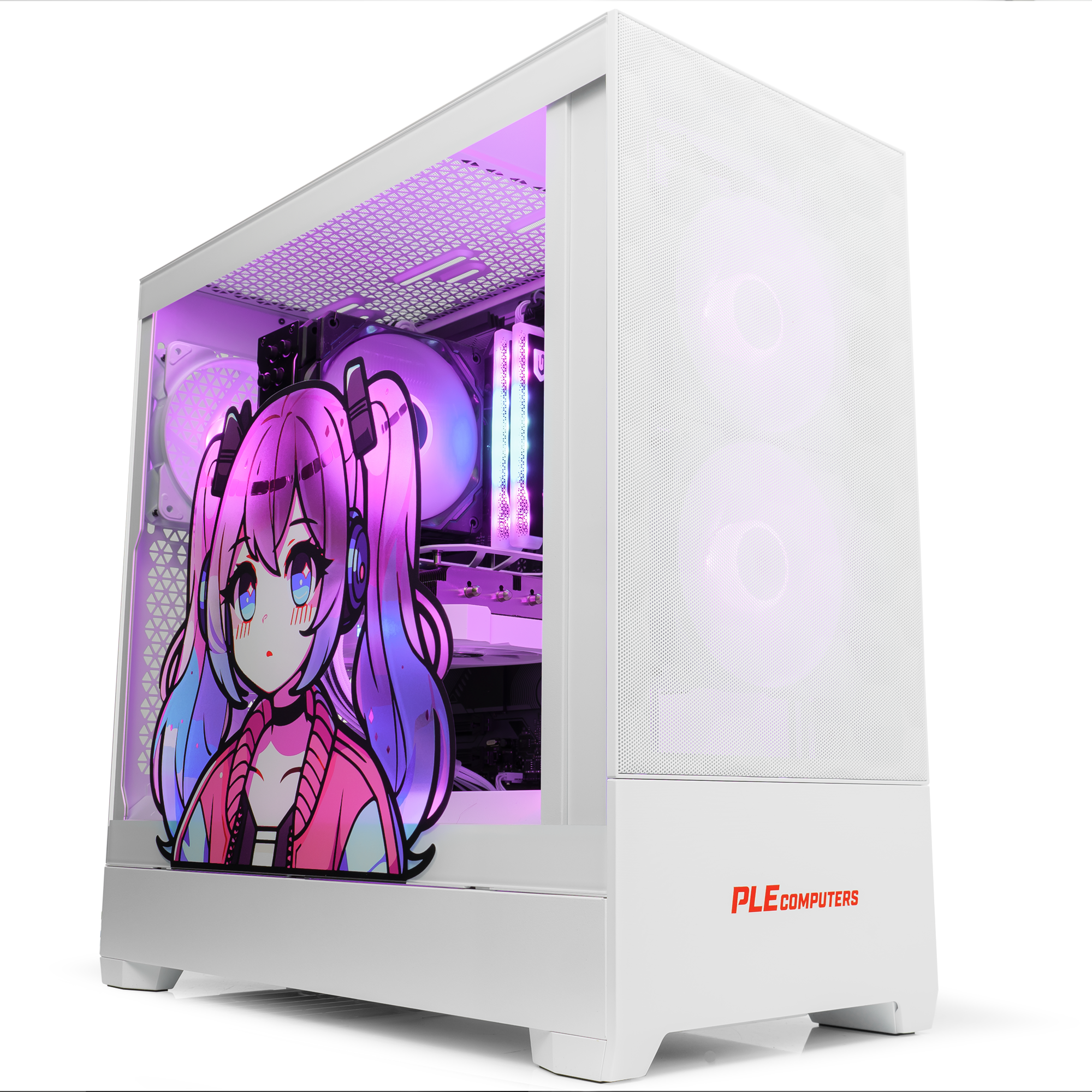 A large main feature product image of EX-DEMO PLE Pop White A770 Prebuilt Ready To Go Gaming PC