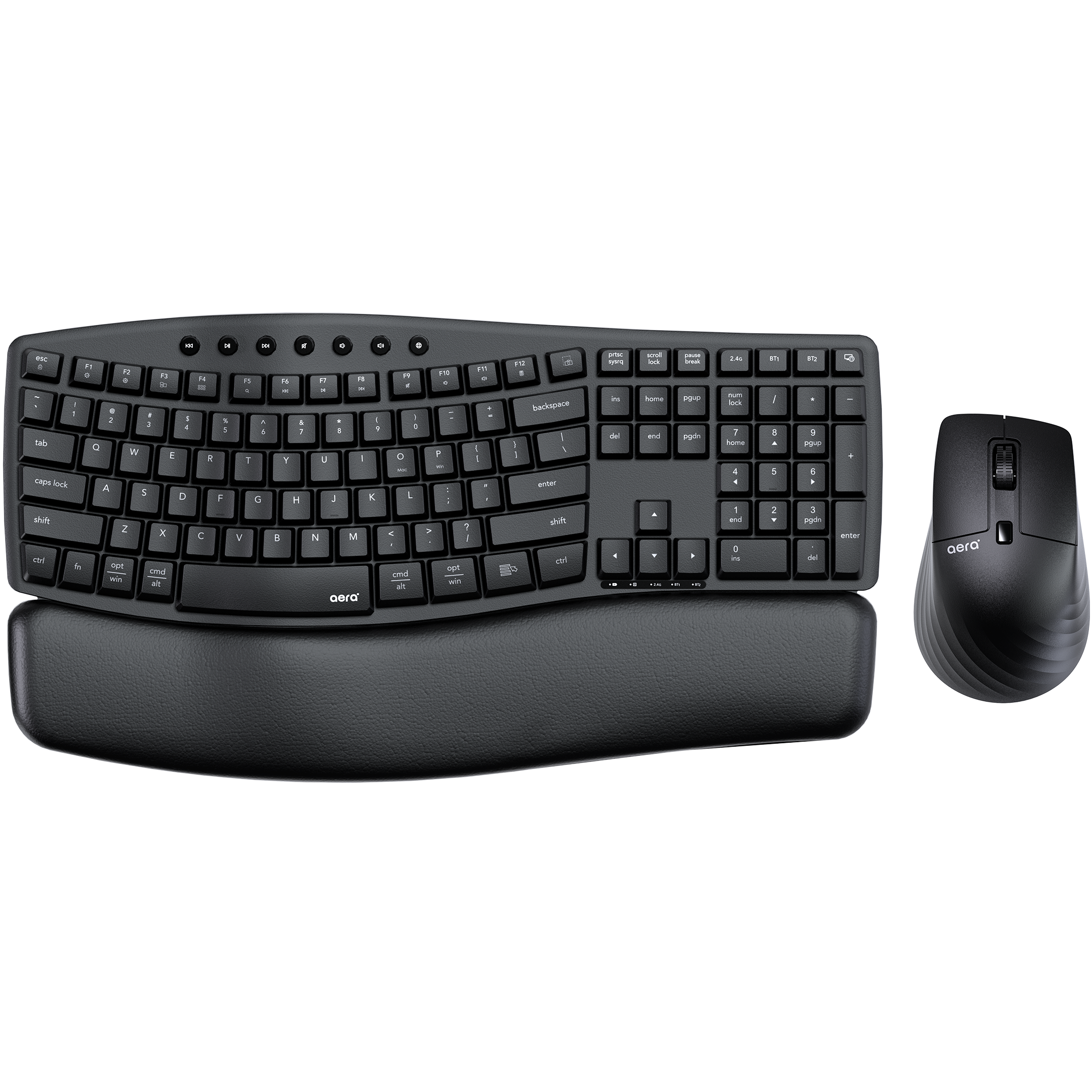 A large main feature product image of Fantech AERA ARCH Wireless Ergonomic Silent Keyboard and Mouse Combo with Wrist Rest