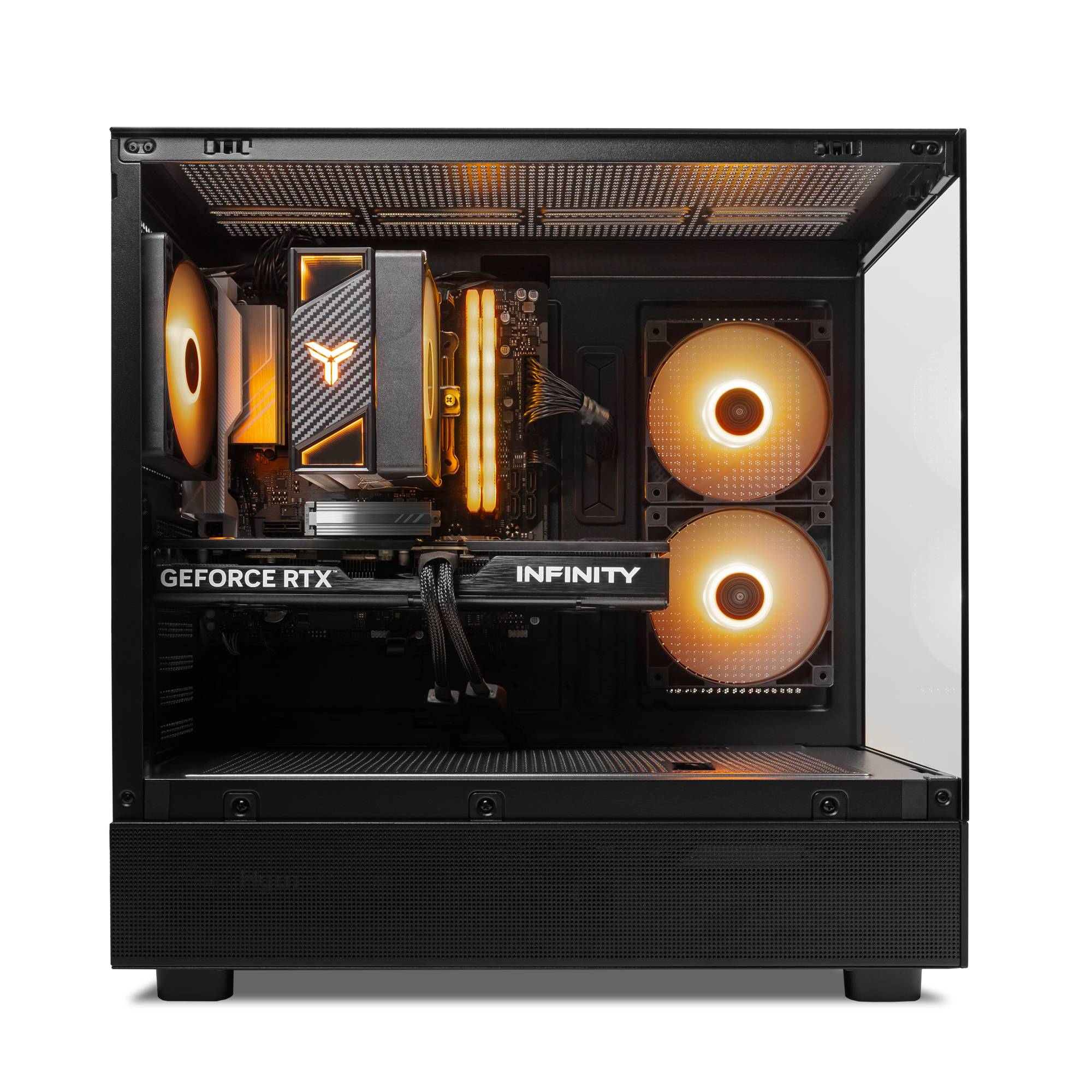 A large main feature product image of EX-DEMO PLE Topaz RTX 5070 Prebuilt Ready To Go Gaming PC