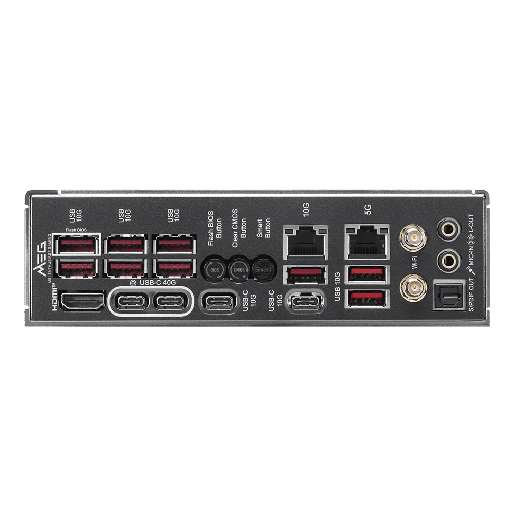 A large main feature product image of MSI MEG X870E ACE MAX AM5 ATX Desktop Motherboard