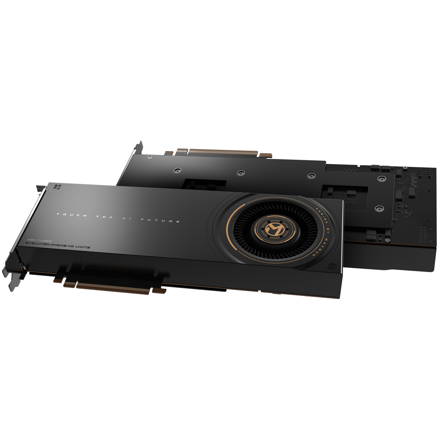 A large main feature product image of MAXSUN Intel Arc Pro B60 Dual Turbo 48GB GDDR6
