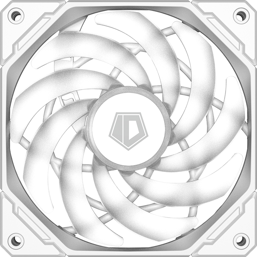 A large main feature product image of EX-DEMO ID-COOLING NO Series Slim 120mm ARGB PWM Fan (White)