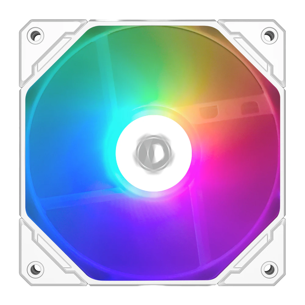 A large main feature product image of EX-DEMO ID-COOLING NO Series Slim 120mm ARGB PWM Fan (White)