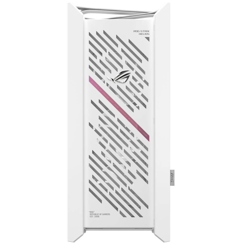 A large main feature product image of ASUS ROG Strix Helios II eATX Mid Tower Case - White